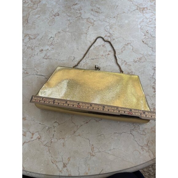 Vintage Gold Evening Clutch With Chain Strap - Picture 9 of 9